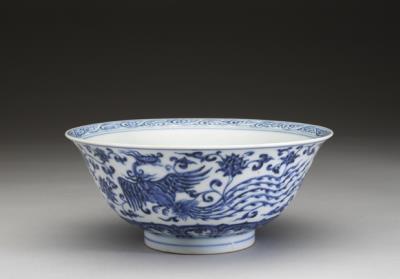 图片[2]-Bowl with underglaze-blue decoration of dragons and phoenixes among flowers, Hsuan-te reign (1426-1435), Ming dynasty-China Archive